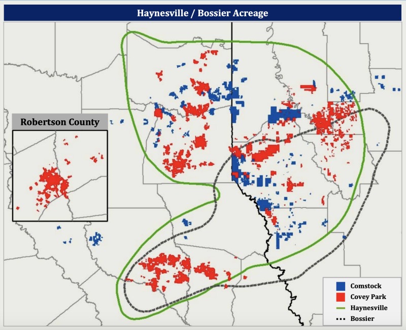 Comstock Resources, Covey Park Energy Combined Asset Map (Source: Comstock Resources Inc. Investor Presentation June 2019)
