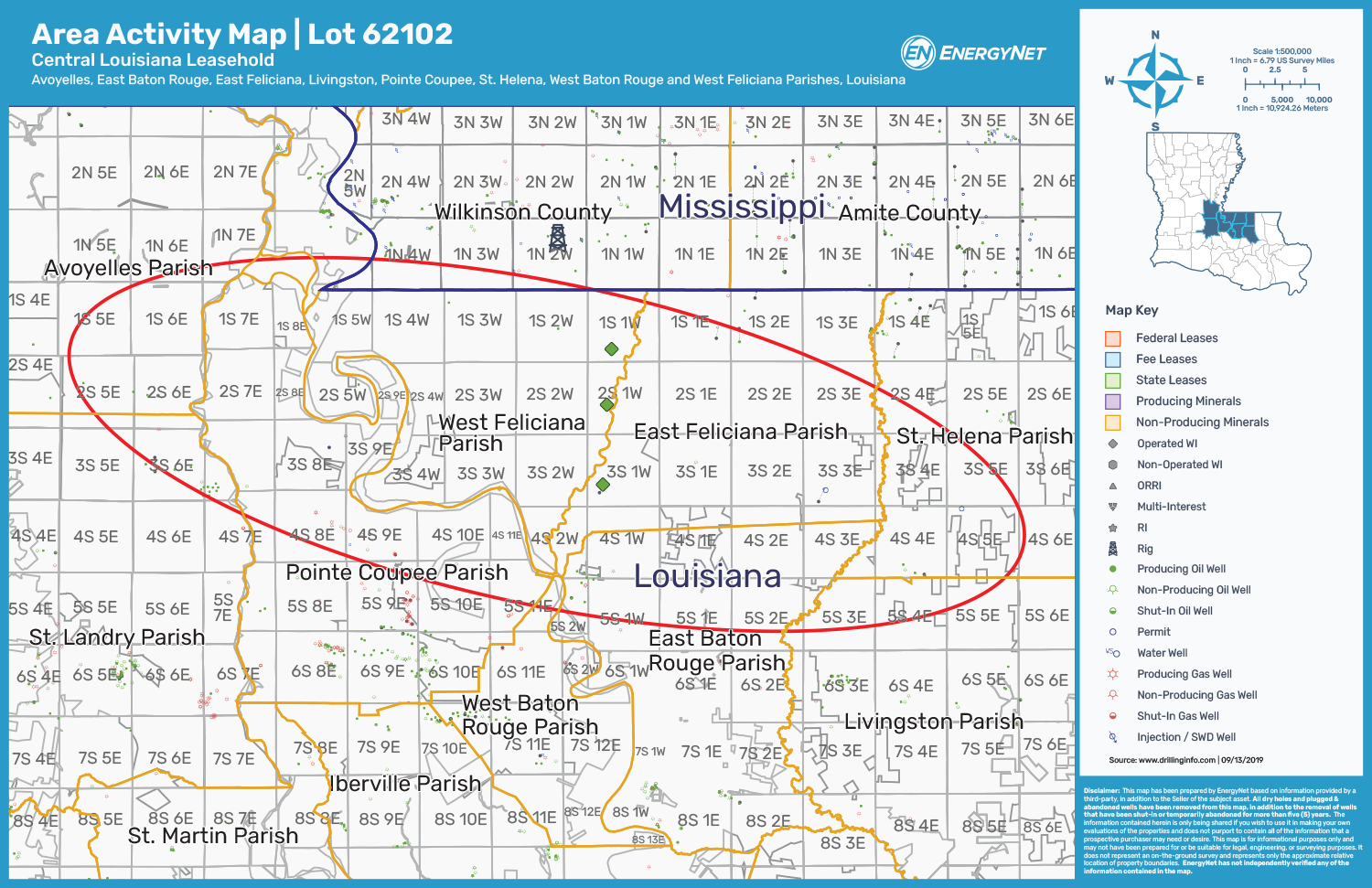 ConocoPhillips Louisiana Austin Chalk Asset Map (Source: EnergyNet)