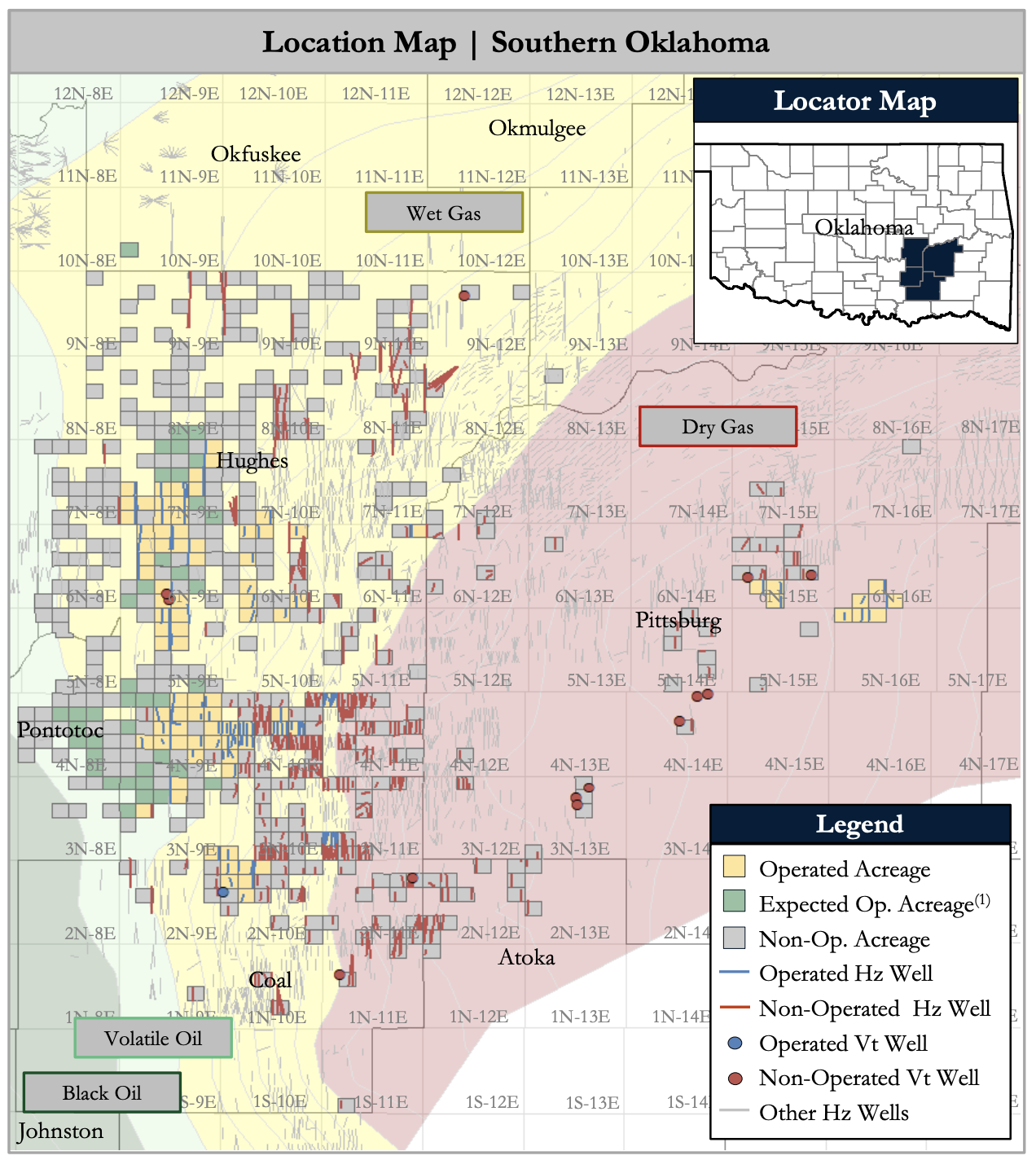 Corterra Energy Liquids-Rich Arkoma Basin Southern Oklahoma Asset Map (Source: Detring Energy Advisors LLC)