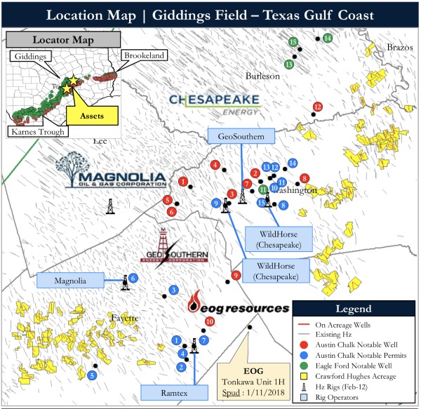 Crawford Hughes Giddings Field Asset Map (Source: Detring Energy Advisors)