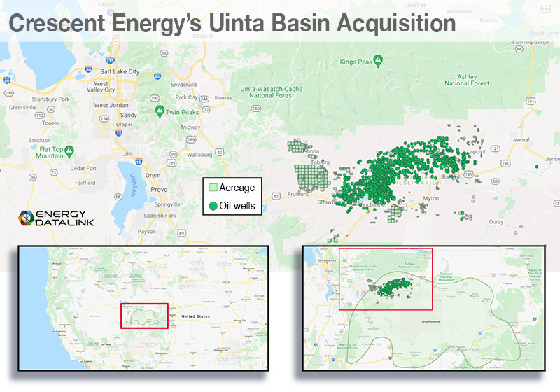 Crescent Energy Uinta Basin Acquisition Asset Map - Rextag data