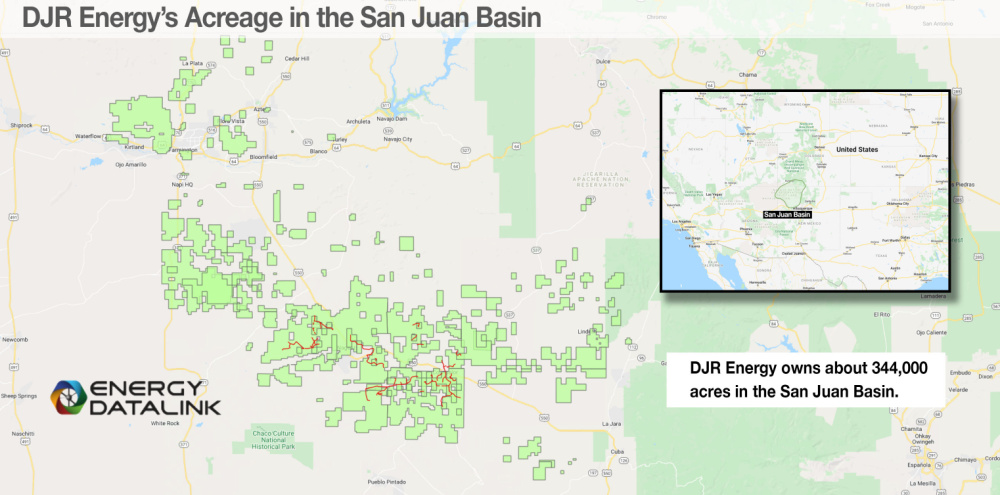DJR Energy San Juan Basin Acreage Map - Rextag Data