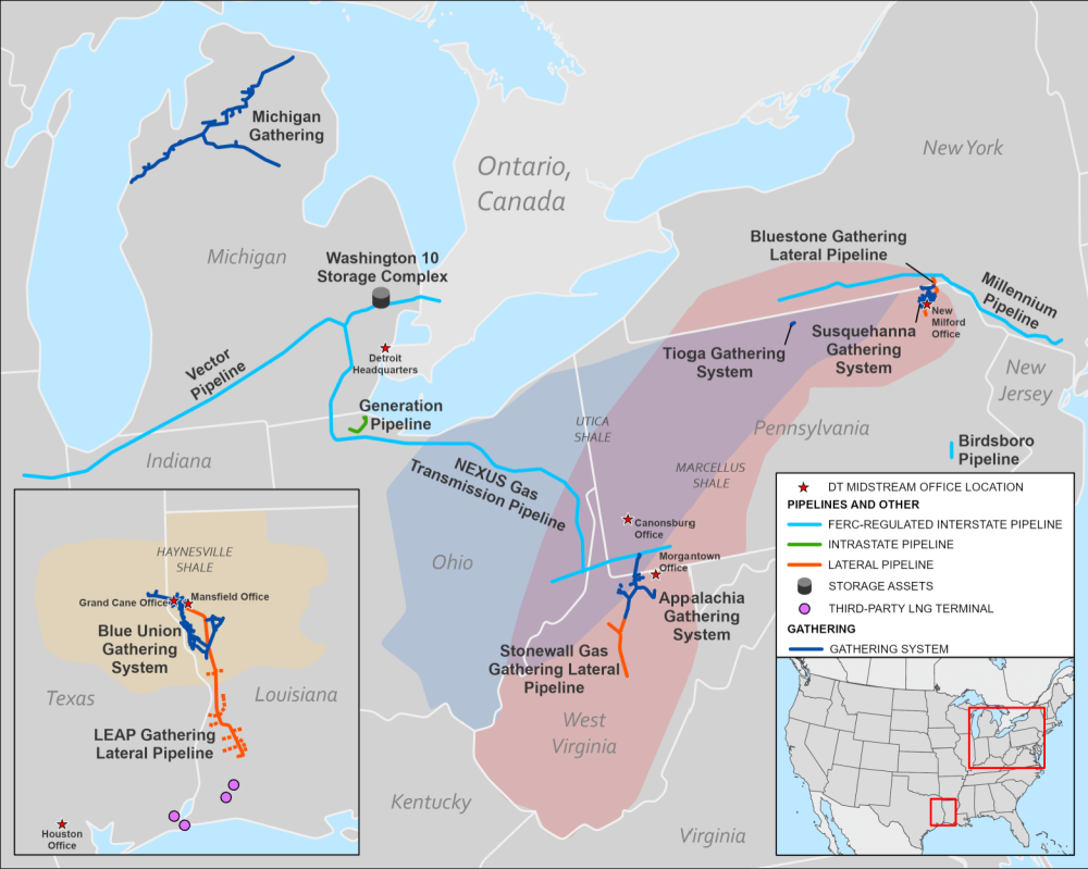 DT Midstream Asset Map