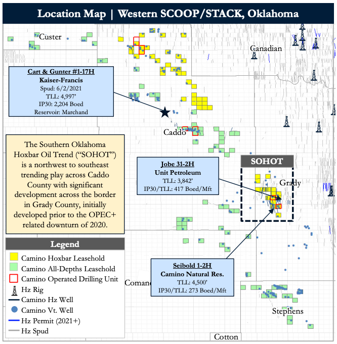 Detring Energy Advisors Marketed Map - Camino Natural Resources Midcontinent Hoxbar Development