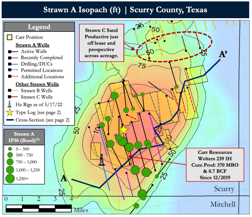 Detring Energy Advisors Marketed Map - Carr Resources Permian Basin Eastern Shelf Operated Working Interest