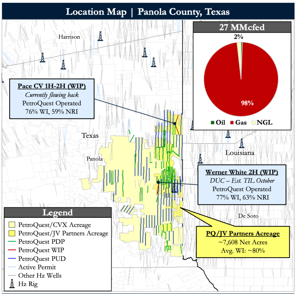 Detring Energy Advisors Marketed Map - PetroQuest Energy Operated East Texas Natural Gas Interests