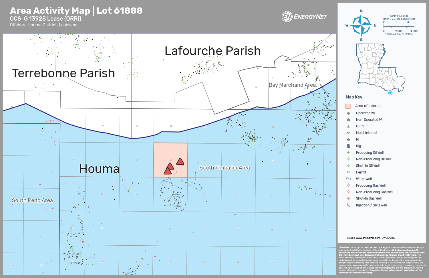 EP Energy Offshore Louisiana Asset Map (Source: EnergyNet)