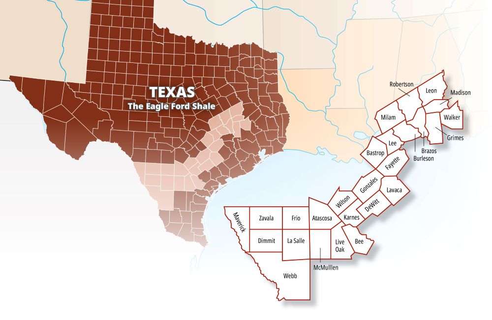 Eagle Ford shale map