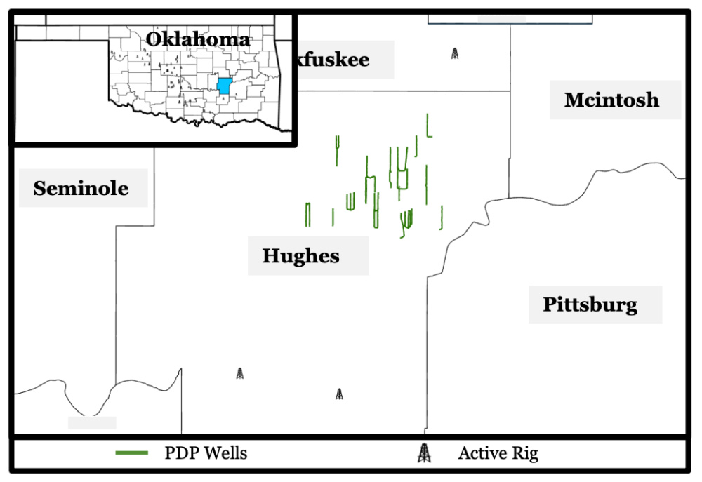 Eagle River Energy Advisors Marketed Map - Arkoma Basin Nonop Working Interest ORRI Assets