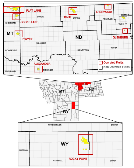 Eagle River Energy Advisors Marketed Map - Fulcrum Energy Capital Williston and Powder River Basin Conventional Asset Package