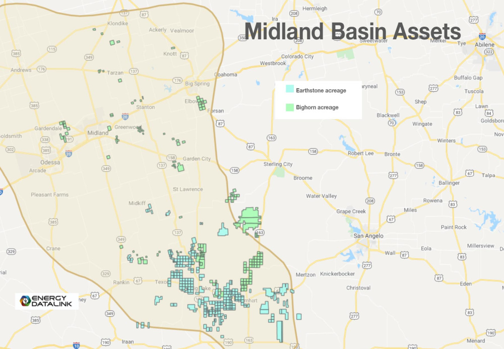 Earthstone Energy Bighorn Acquisition Midland Basin Acreage - Rextag Data Map