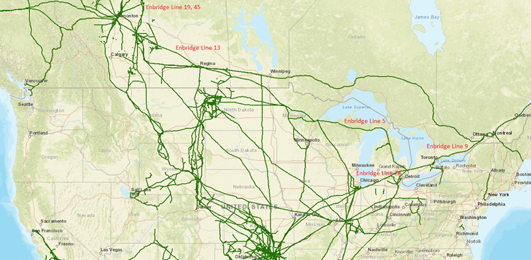 Enbridge’s Mainline Network Map (Source: Stratas Advisors)