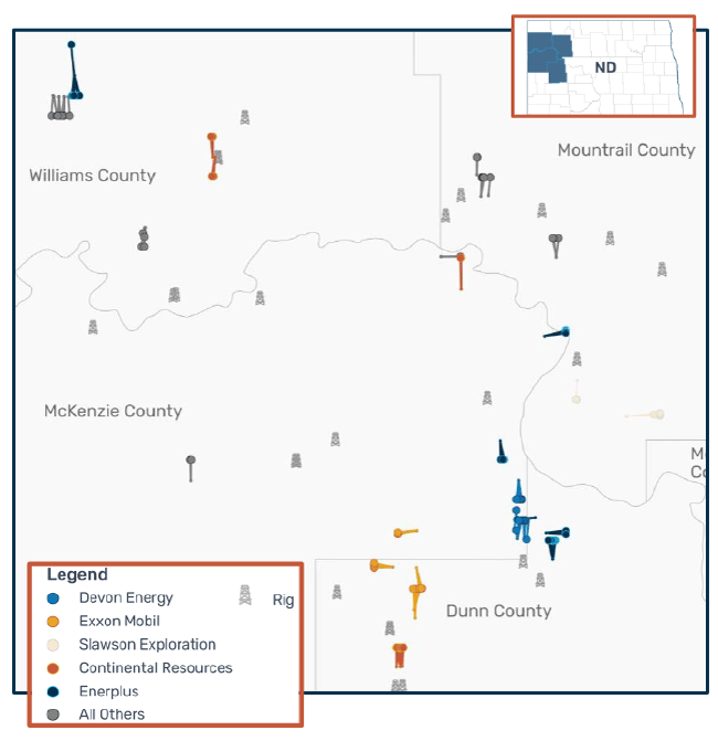 EnergyNet Indigo Marketed Map - Arkoma Drilling Williston Basin Nonop Working Interest