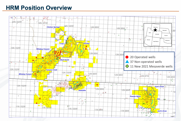 EnergyNet Indigo Marketed Map - HRM Resources Greater Green River Basin Gas Asset