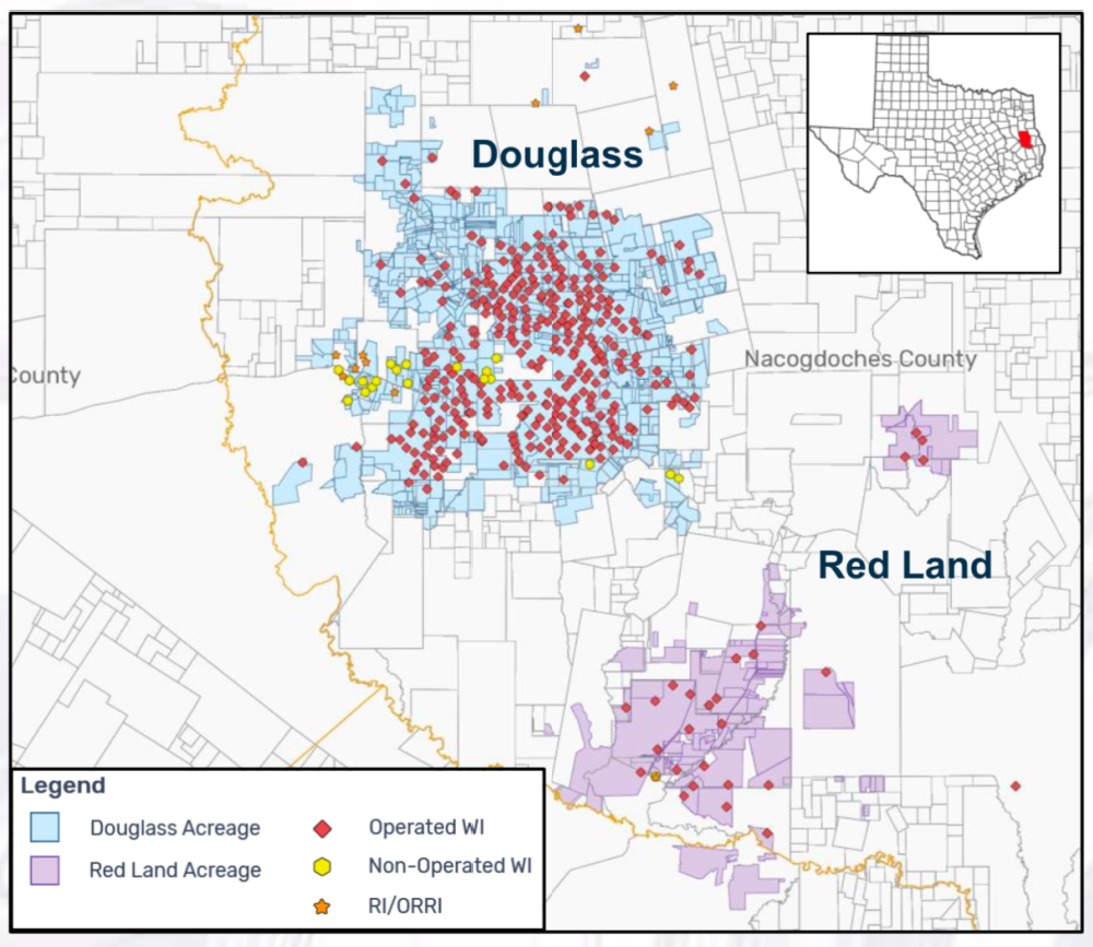 EnergyNet Indigo Marketed Map - Rockcliff Energy Long-lived Conventional Production in East Texas