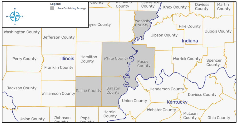 EnergyNet Marketed Map - APX Energy Property Package in Illinois Indiana