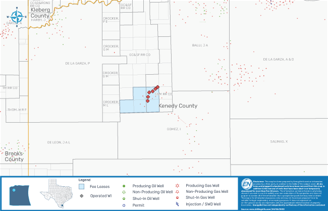 EnergyNet Marketed Map - Dewbre Petroleum South Texas Well Package Kenedy County