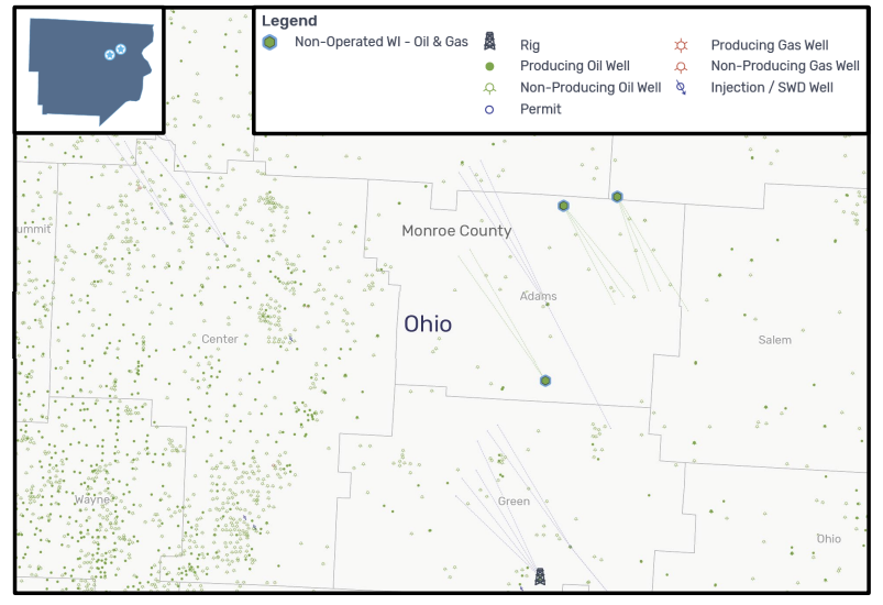 EnergyNet Marketed Map - Nonop in Utica Shale Wells Operated by Southwestern Energy