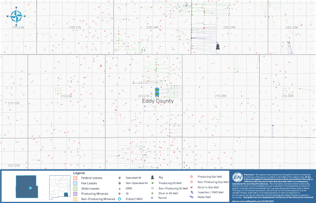EnergyNet Marketed Map - Permian Basin Well Package Eddy County New Mexico