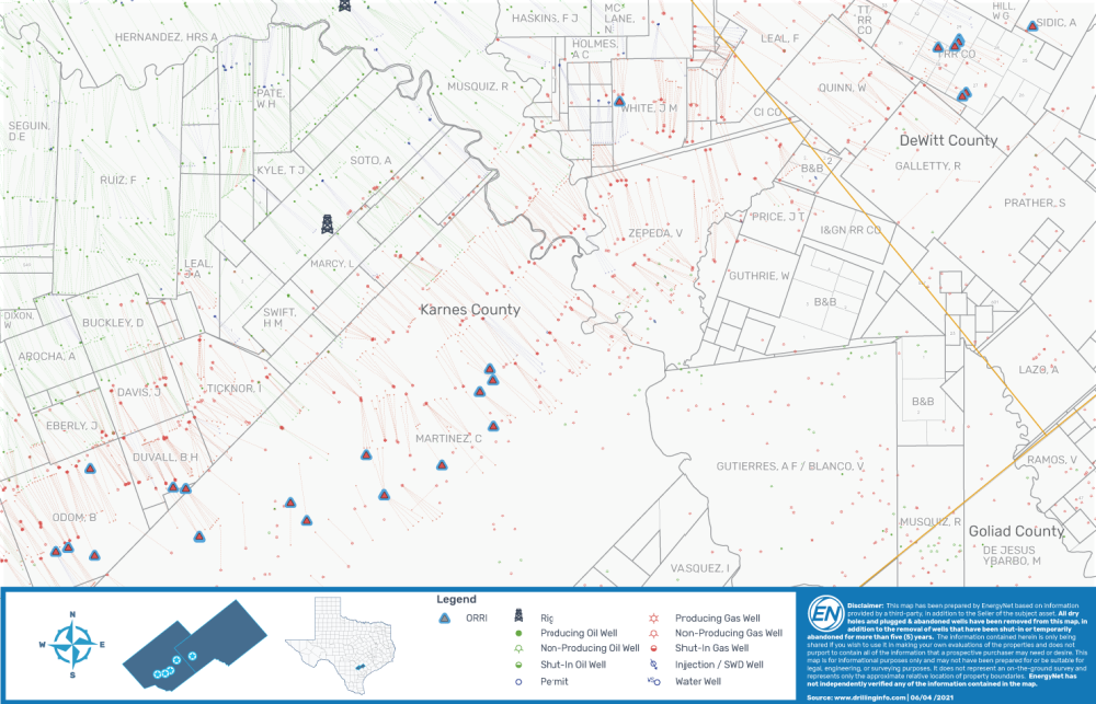 EnergyNet Marketed Map - Reliance Eagle Ford Shale ORRI Package