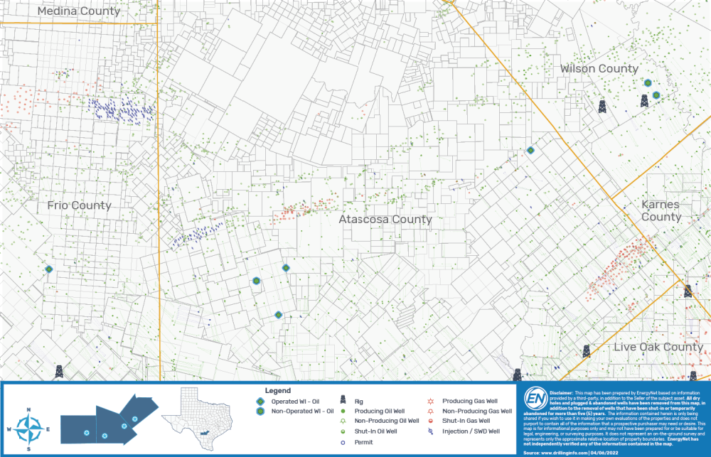 EnergyNet Marketed Map - Sabine River Flatonia Energy Eagle Ford Shale Well Package