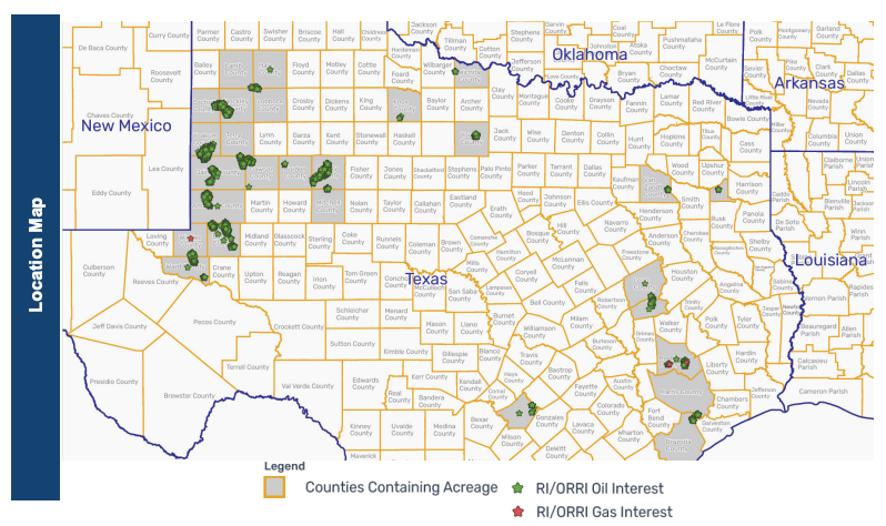 EnergyNet Marketed Map - Tower Rock Texas Producing Mineral Royalty Package