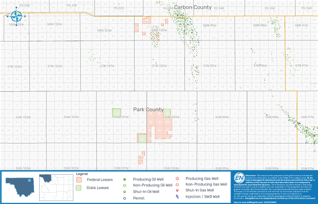 EnergyNet Marketed Map - Western American Resources Leasehold Park County Wyoming