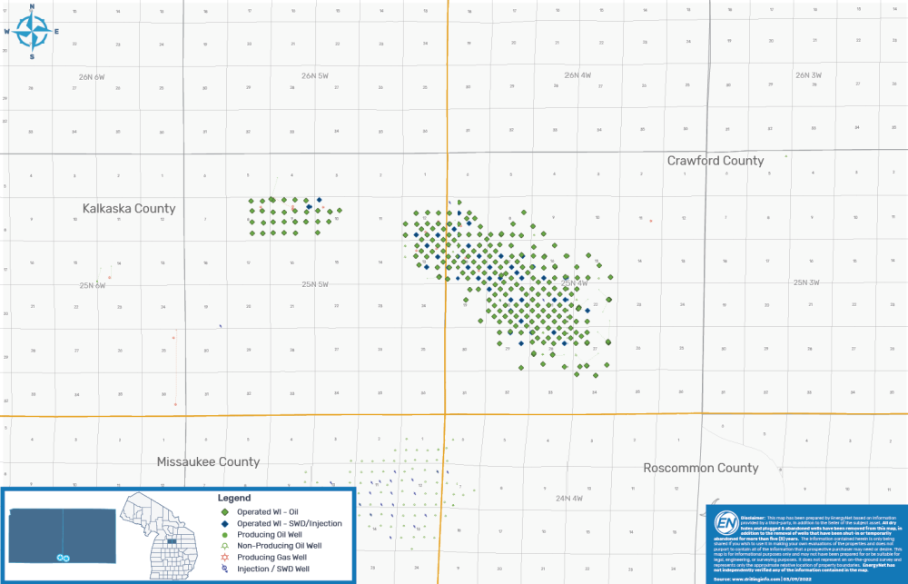 EnergyNet Marketed Map 1 - Maverick Natural Resources Michigan Basin Operated Position