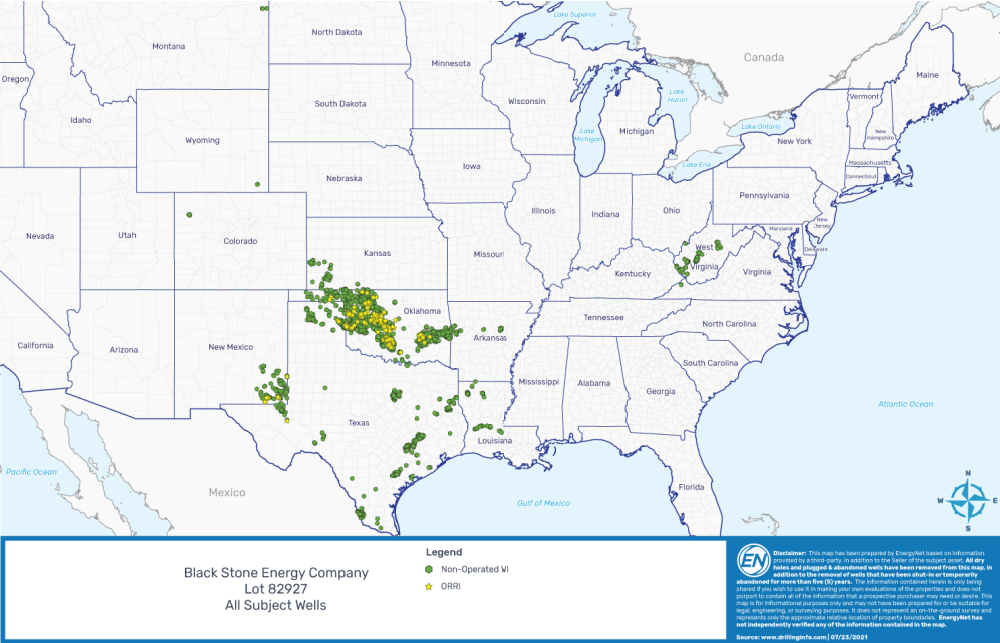 EnergyNet Marketed Map 2 - Black Stone Energy Interest in over 6500 Wells