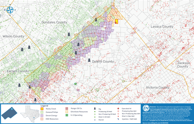 EnergyNet Marketed Map 2 - Rocky Creek Resources Eagle Ford DeWitt County Texas