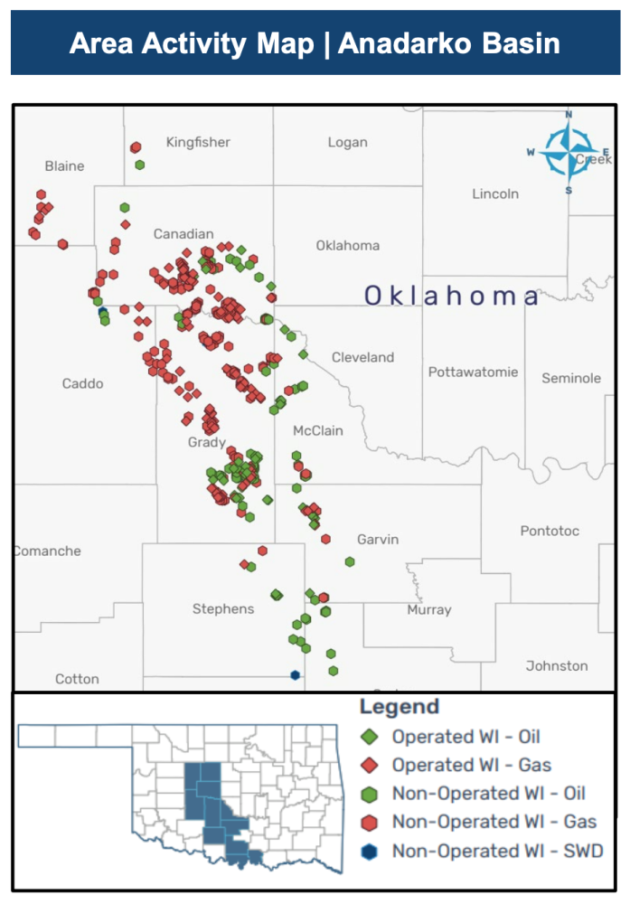 EnergyNet Marketed Map Anadarko Basin - Camino Natural Resources Midcon Operated Nonop Opportunities