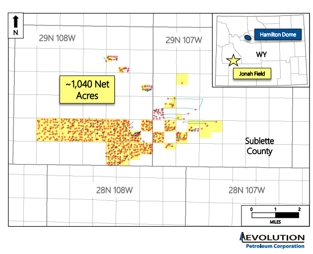 Evolution Petroleum Wyoming Jonah Field Acquisition Map