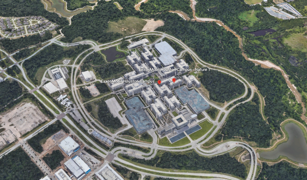 Exxon Mobil Houston Campus Google Earth image