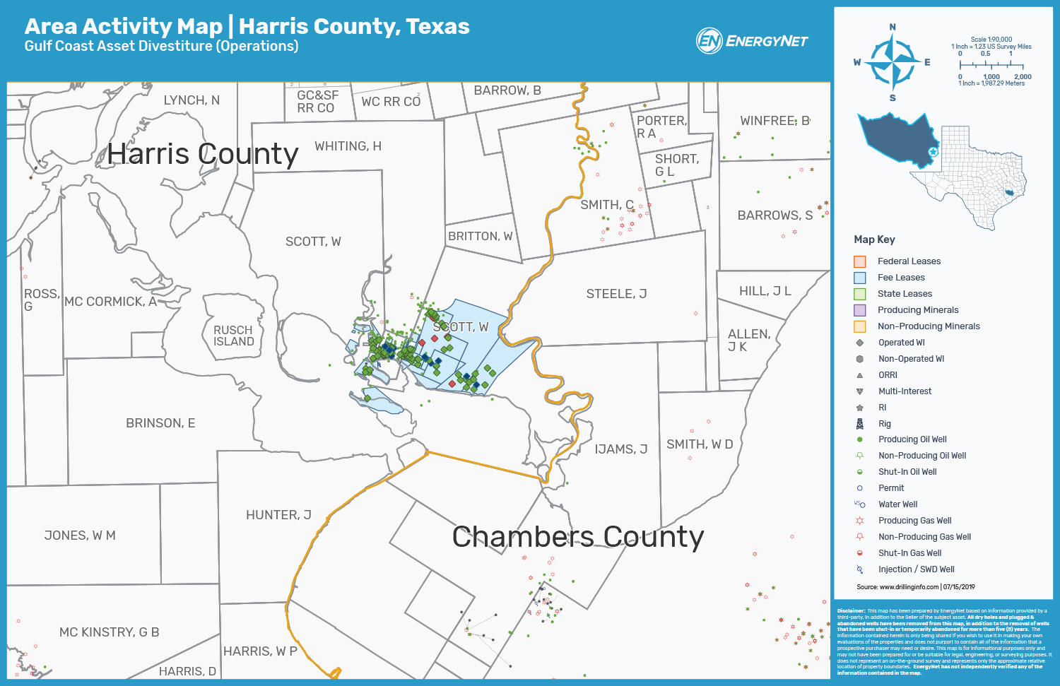 Foothills Resources Texas Gulf Coast Asset Map Goose Creek Field (Source: EnergyNet)