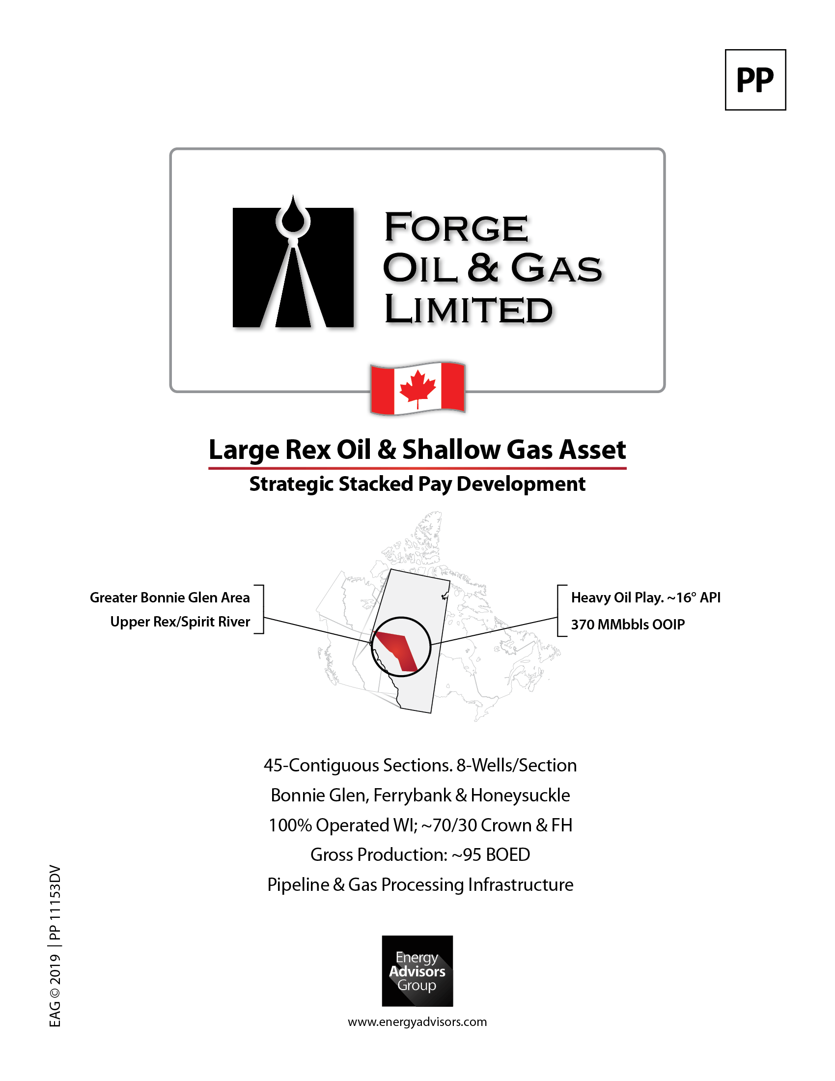 Forge Oil & Gas Mannville Development Asset Map (Source: Energy Advisors Group Inc.)