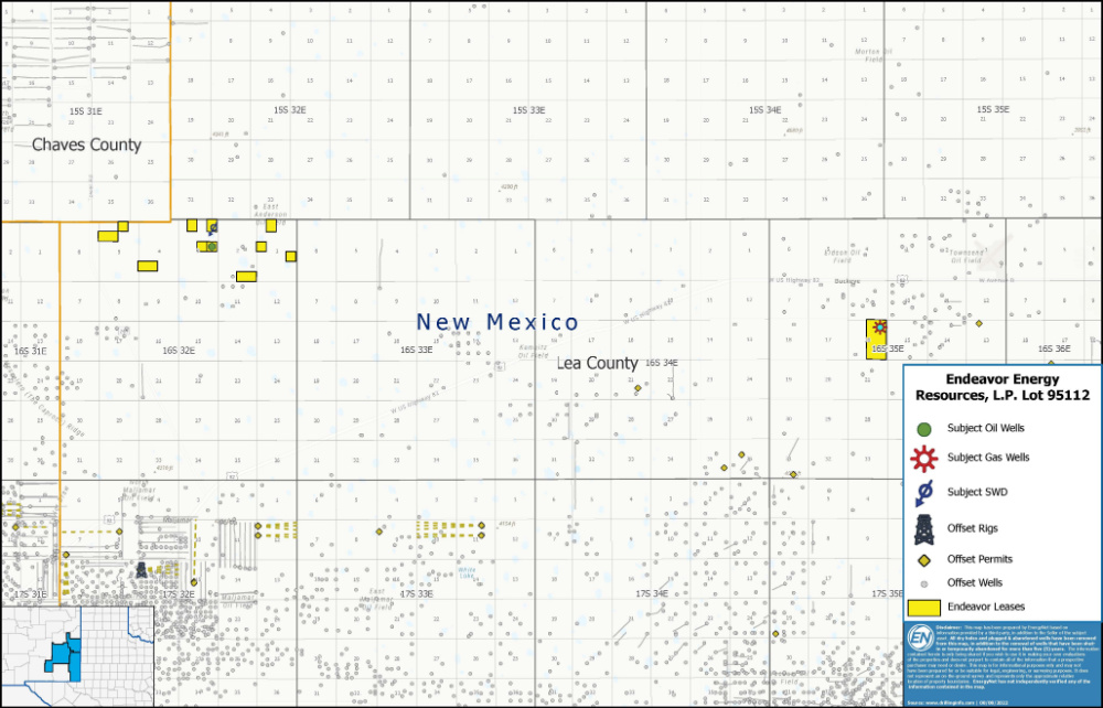 Hart Energy August 2022 - EnergyNet Marketed Map 3 - Endeavor Energy Resources Permian Basin Operated Well Package