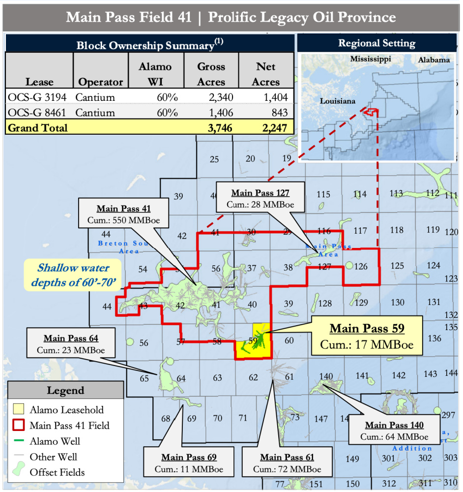 Hart Energy August 2022 - PetroDivest Advisors Marketed Map - Alamo Resources Gulf of Mexico Shelf Assets
