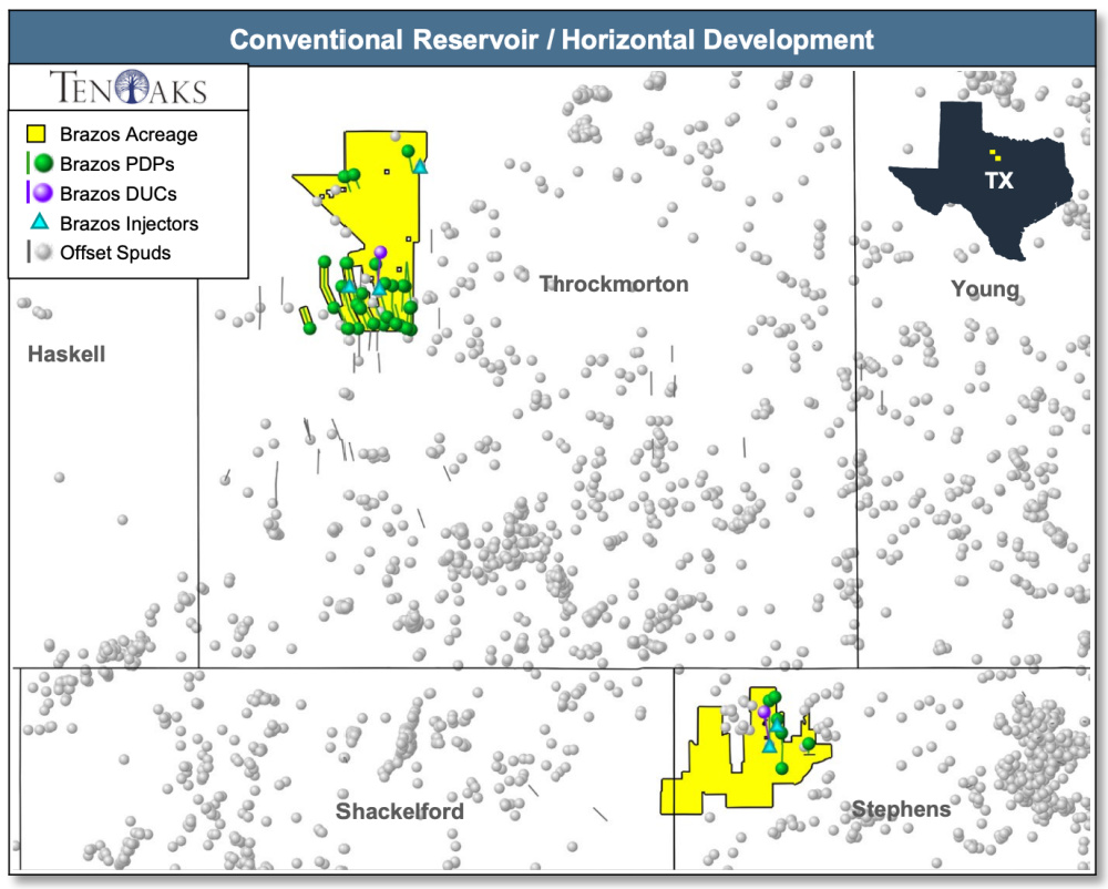 Hart Energy August 2022 - TenOaks Energy Advisors Marketed Map - Brazos River Exploration Operated Fort Worth Basin Properties