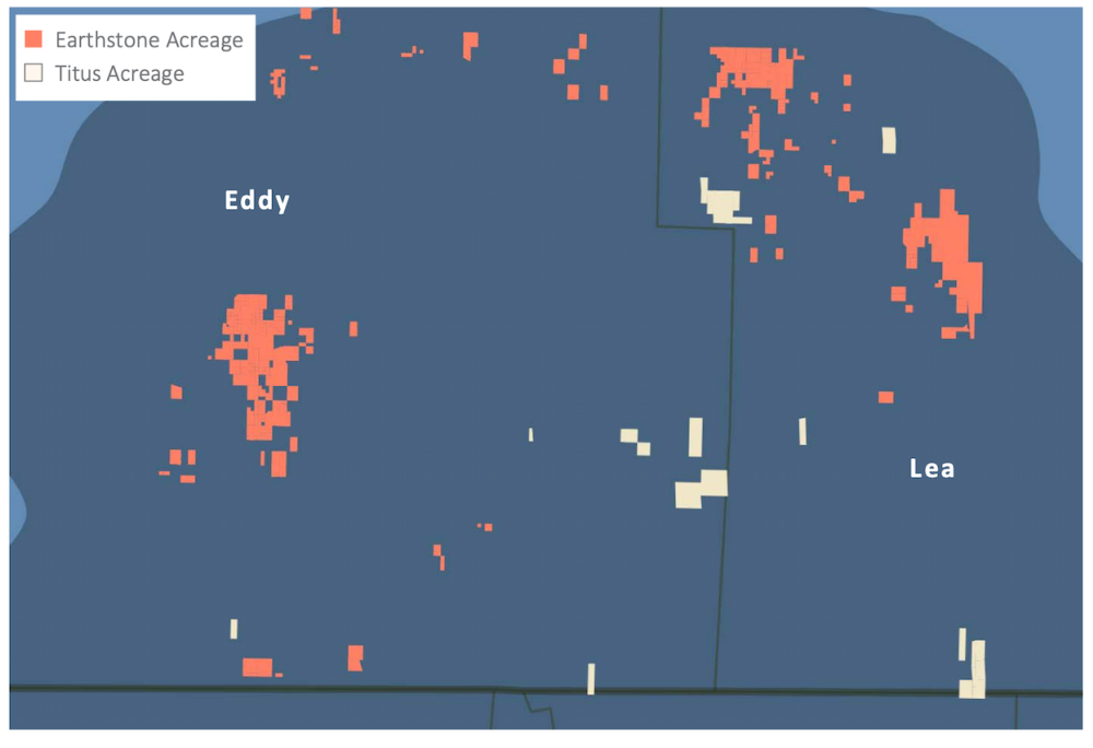 Hart Energy June 2022 - Earthstone Energy Titus Oil and Gas Permian Basin Acquisition - Titus Acreage Map