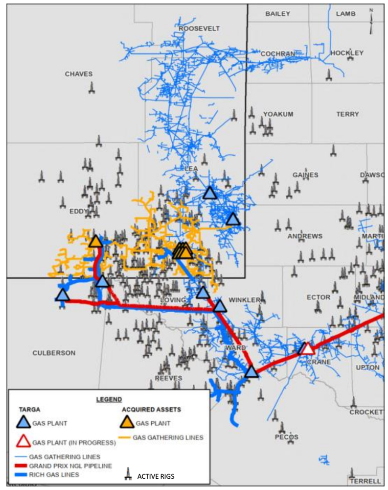 Hart Energy June 2022 - Targa Resources Lucid Energy Acquisition Asset Map