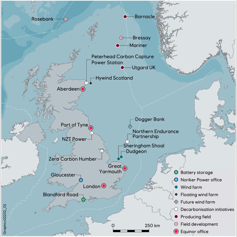 Hart Energy October 2022 - Equinor Reaches FID for Battery Storage Project in England - Map of UK assets