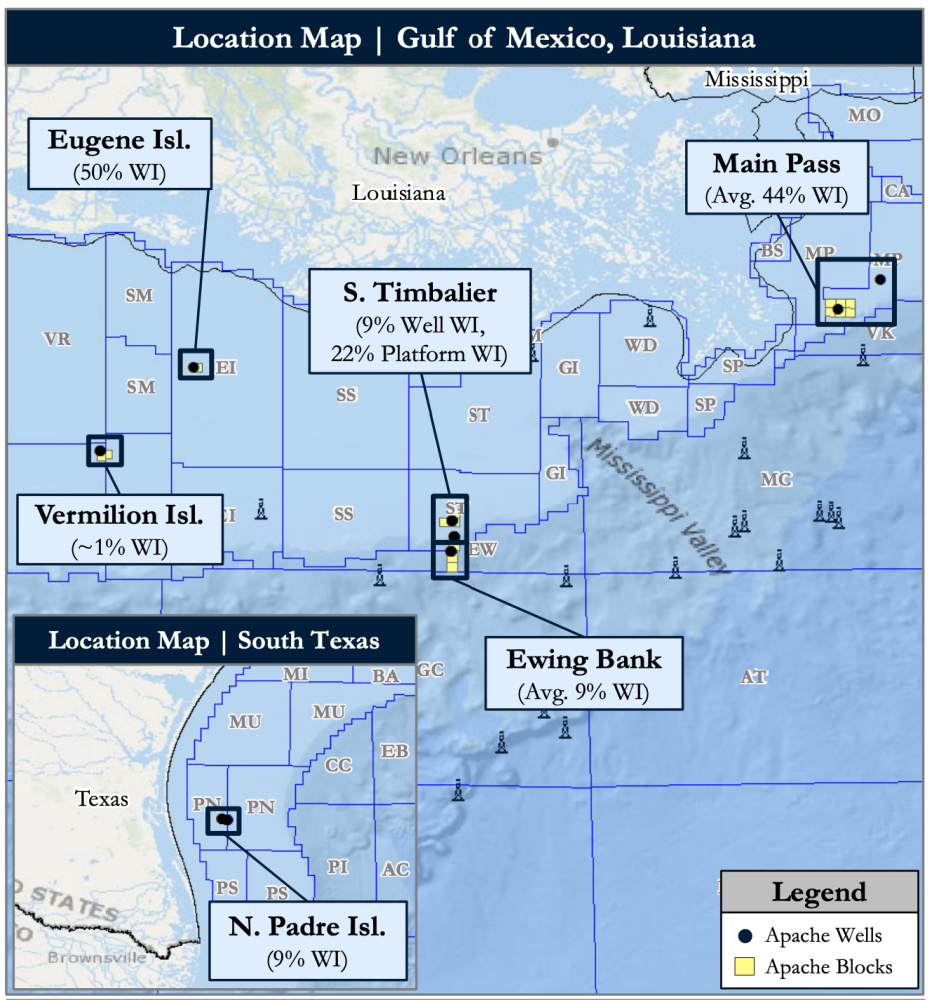 Hart Energy September 2022 - Detring Energy Advisors Marketed Map - Apache Corp Gulf of Mexico Shelf Nonop Opportunity