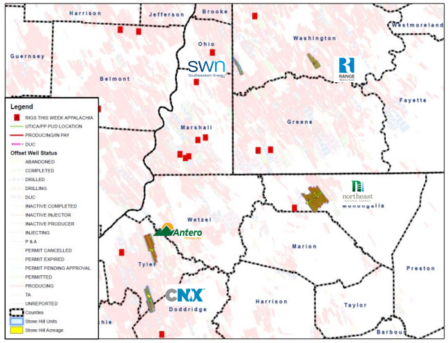 Hart Energy September 2022 - EnergyNet Marketed Map - Stone Hill Minerals Southwest Appalachia Marcellus Utica Package