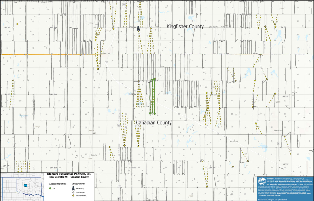 Hart Energy September 2022 - EnergyNet Marketed Map 2 - Titanium Exploration Partners Oklahoma Well Package