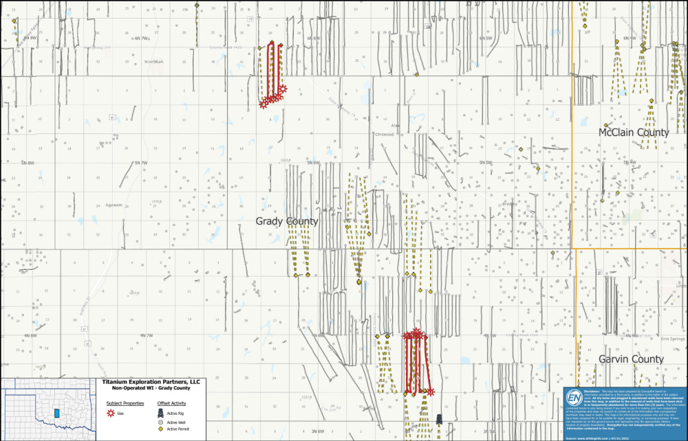 Hart Energy September 2022 - EnergyNet Marketed Map 3 - Titanium Exploration Partners Oklahoma Well Package