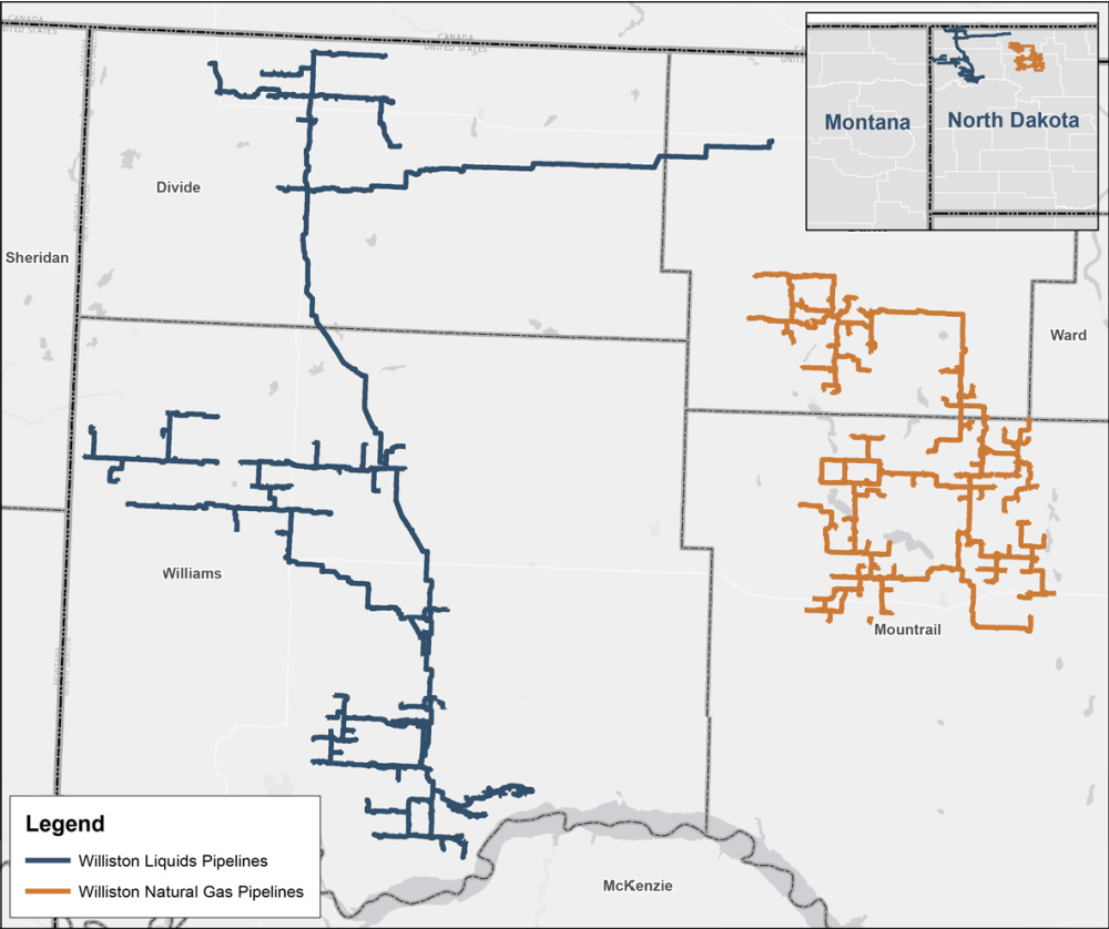 Hart Energy September 2022 - Summit Divests Williston Basin Gas Gathering System - North Dakota Asset Map