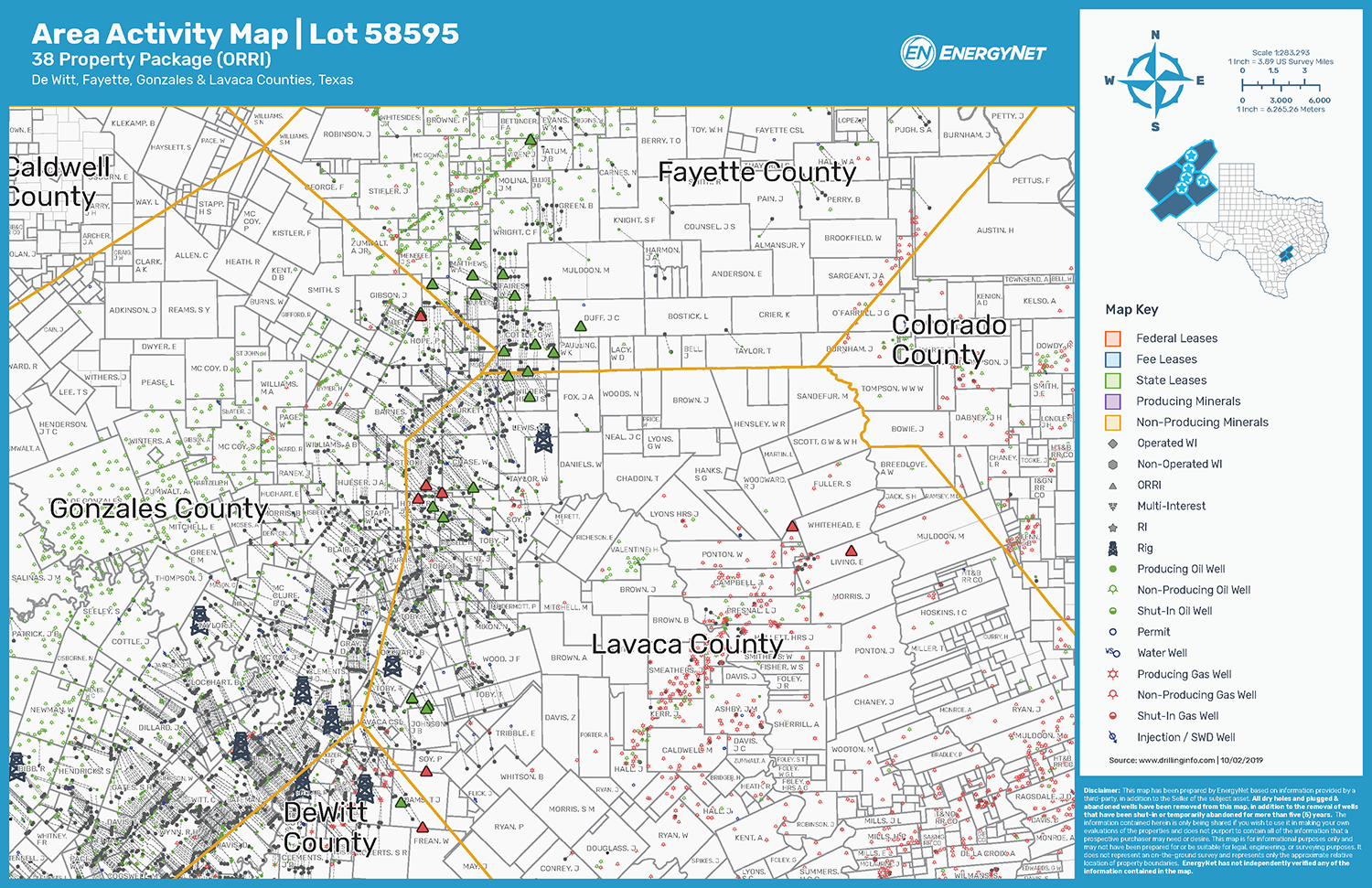 Hess Eagle Ford Shale ORRI Package Asset Map (Source: EnergyNet)