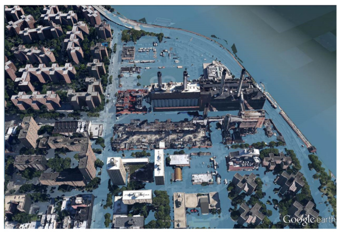 How to Address Energy Transition Risks Figure 1: The impact of flooding is modeled on a power plant in New York