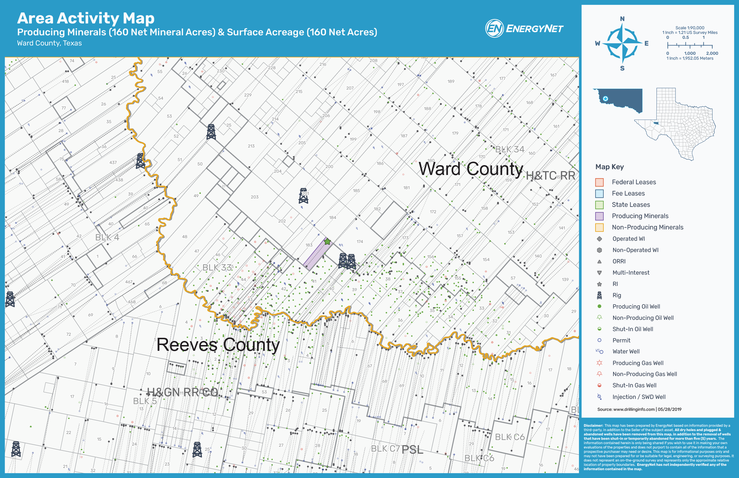 Josey Oil Ward County, Texas Asset Map (Source: EnergyNet)