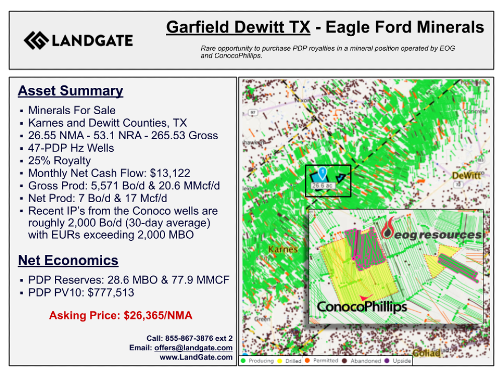 Marketed: Core Eagle Ford Producing Mineral Position